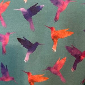 Popsy teal wrap dress with tie dye hummingbird print